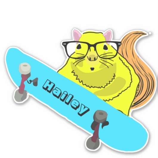 Sticker Naughty Squirrel #268 Hailey Skateboard (Devant)