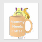 Sticker Naughty Squirrel #275 Coffee Cup (Feuille)