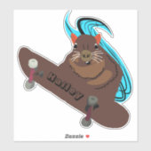 Sticker Naughty Squirrel #281 Hailey Skateboard (Feuille)