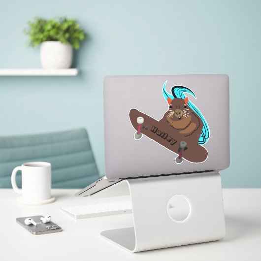 Sticker Naughty Squirrel #281 Hailey Skateboard (Ordinateur portable sur le bureau)