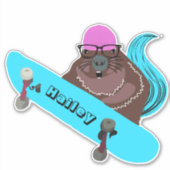 Sticker Naughty Squirrel #282 Hailey Skateboard (Devant)