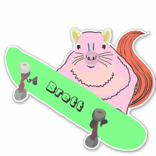 Sticker Naughty Squirrel #283 Brett Skateboard (Devant)