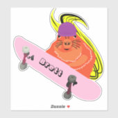 Sticker Naughty Squirrel #311 Brett Skateboard (Feuille)