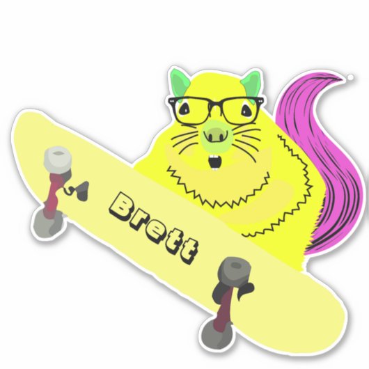 Sticker Naughty Squirrel #312 Brett Skateboard (Devant)