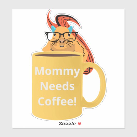 Sticker Naughty Squirrel #321 Coffee Cup (Feuille)