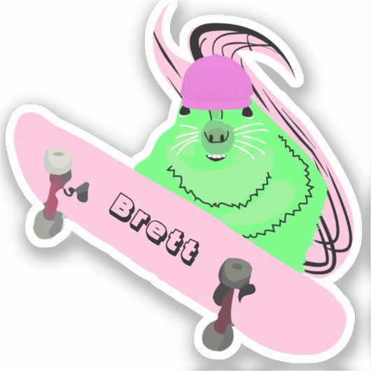 Sticker Naughty Squirrel #325 Brett Skateboard (Recto)