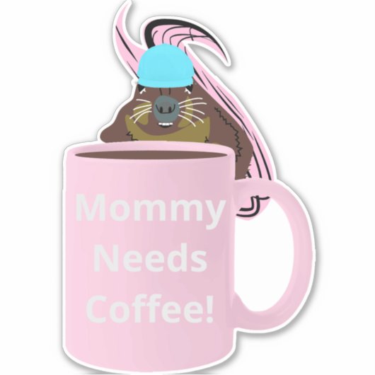 Sticker Naughty Squirrel #342 Coffee Cup (Devant)