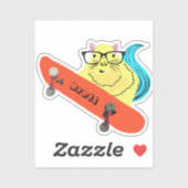 Sticker Naughty Squirrel #343 Brett Skateboard (Feuille)