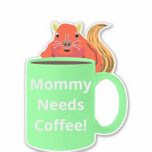 Sticker Naughty Squirrel #356 Coffee Cup (Devant)