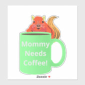 Sticker Naughty Squirrel #356 Coffee Cup (Feuille)