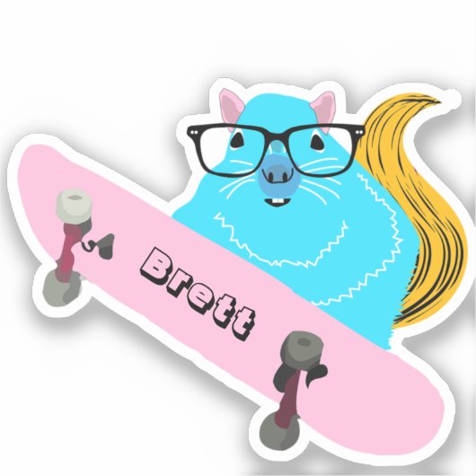 Sticker Naughty Squirrel #359 Brett Skateboard (Recto)