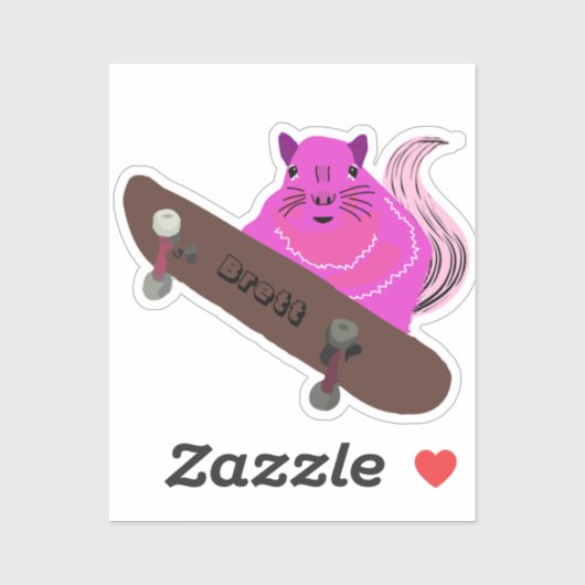 Sticker Naughty Squirrel #367 Brett Skateboard (Feuille)