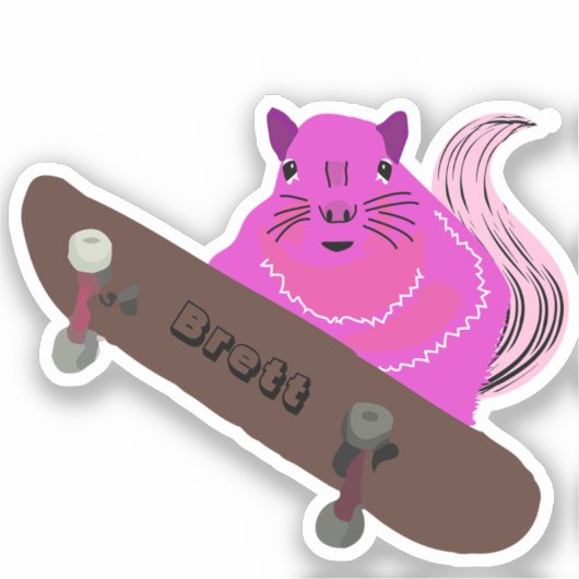 Sticker Naughty Squirrel #367 Brett Skateboard (Recto)