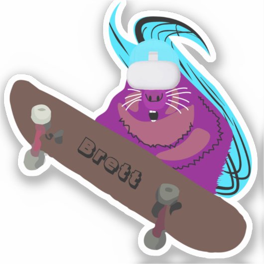 Sticker Naughty Squirrel #395 Brett Skateboard (Recto)