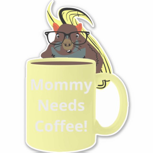 Sticker Naughty Squirrel #396 Coffee Cup (Devant)