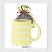 Sticker Naughty Squirrel #396 Coffee Cup (Feuille)