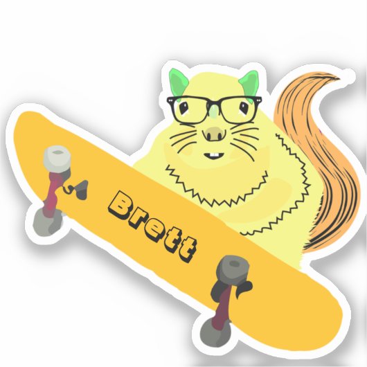 Sticker Naughty Squirrel #409 Brett Skateboard (Recto)