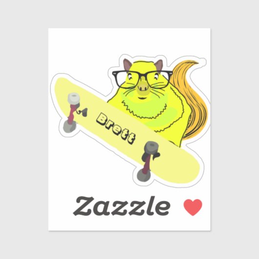 Sticker Naughty Squirrel #422 Brett Skateboard (Feuille)