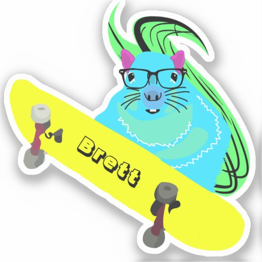 Sticker Naughty Squirrel #424 Brett Skateboard (Recto)