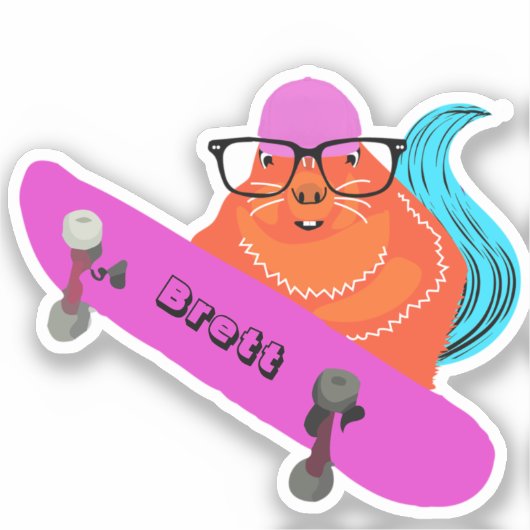 Sticker Naughty Squirrel #426 Brett Skateboard (Recto)