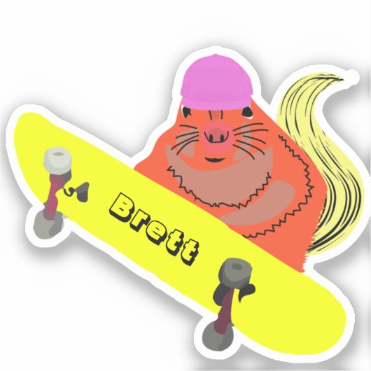 Sticker Naughty Squirrel #446 Brett Skateboard (Recto)