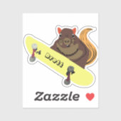 Sticker Naughty Squirrel #458 Brett Skateboard (Feuille)
