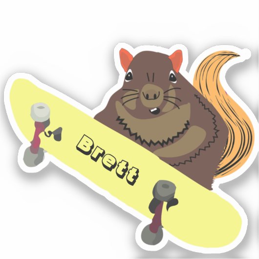 Sticker Naughty Squirrel #458 Brett Skateboard (Recto)