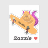 Sticker Naughty Squirrel #462 Brett Skateboard (Feuille)