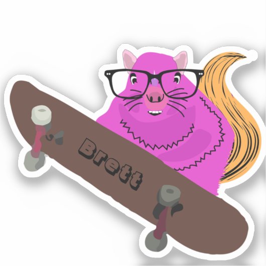 Sticker Naughty Squirrel #466 Brett Skateboard (Recto)