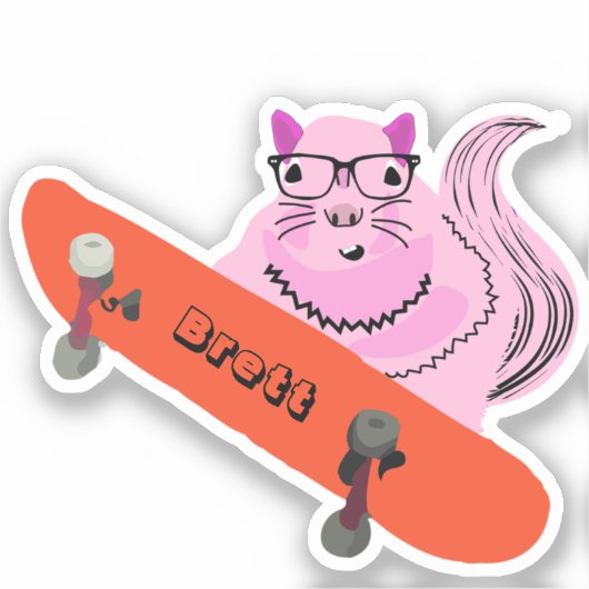 Sticker Naughty Squirrel #500 Brett Skateboard (Recto)