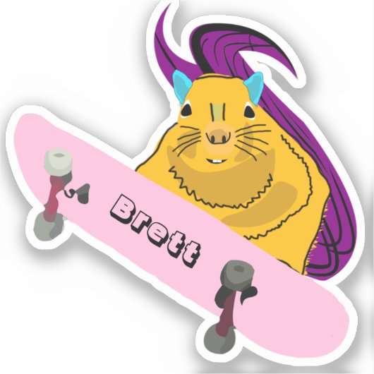 Sticker Naughty Squirrel #521 Brett Skateboard (Recto)