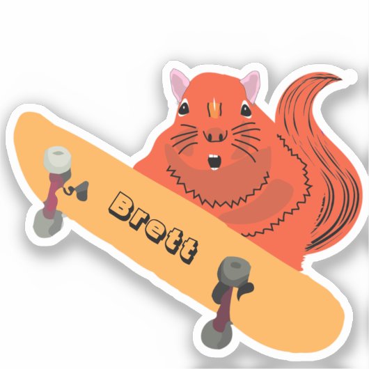 Sticker Naughty Squirrel #547 Brett Skateboard (Recto)