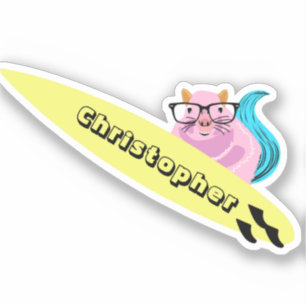 Sticker Naughty Squirrel #550 Surfing