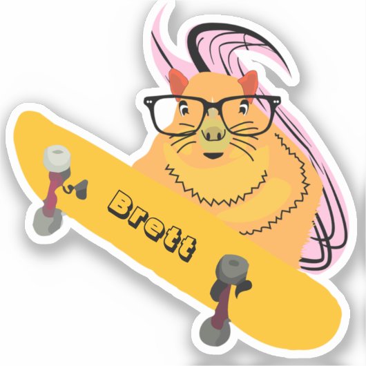 Sticker Naughty Squirrel #574 Brett Skateboard (Recto)