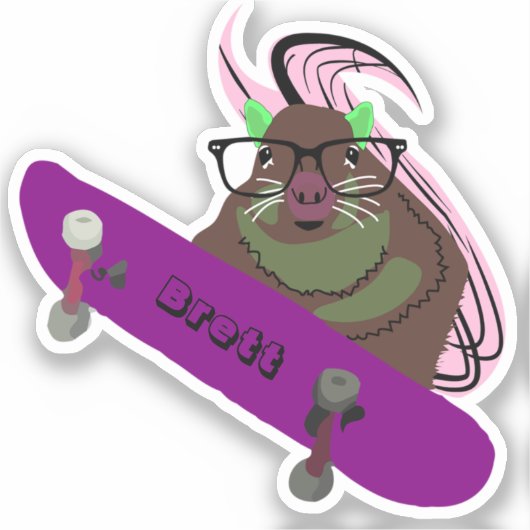 Sticker Naughty Squirrel #602 Brett Skateboard (Recto)