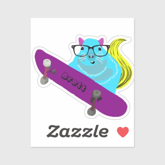 Sticker Naughty Squirrel #603 Brett Skateboard (Feuille)