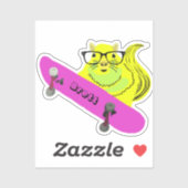Sticker Naughty Squirrel #619 Brett Skateboard (Feuille)