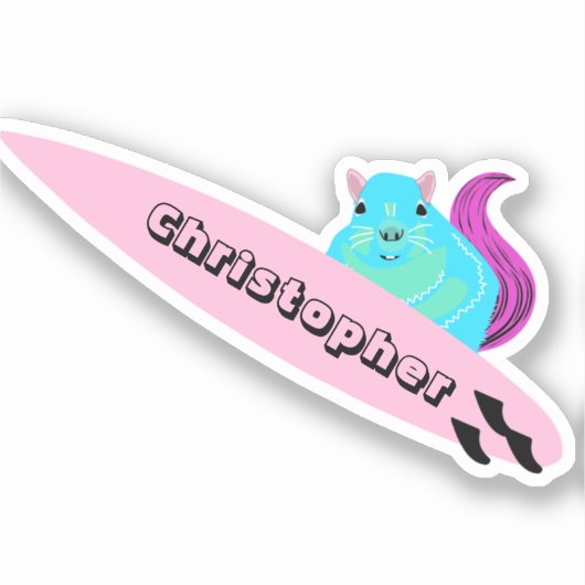 Sticker Naughty Squirrel #625 Surf (Recto)