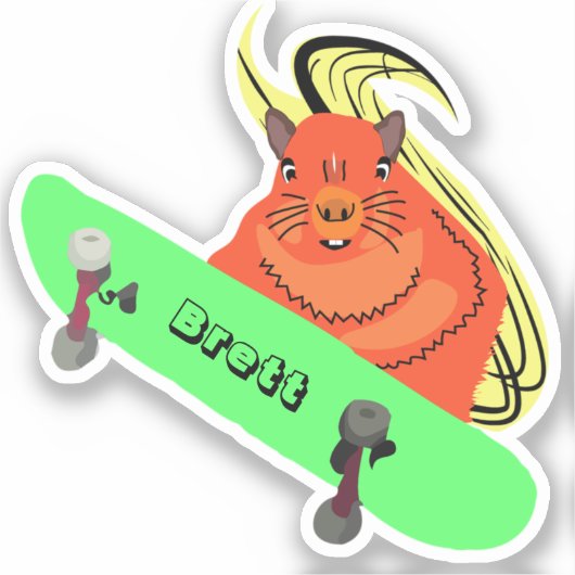 Sticker Naughty Squirrel #642 Brett Skateboard (Recto)