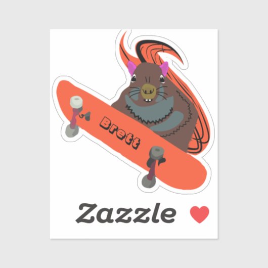 Sticker Naughty Squirrel #645 Brett Skateboard (Feuille)