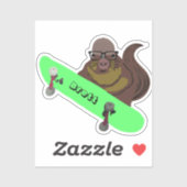 Sticker Naughty Squirrel #686 Brett Skateboard (Feuille)