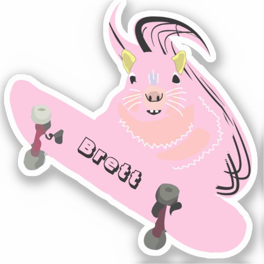 Sticker Naughty Squirrel #698 Brett Skateboard (Recto)
