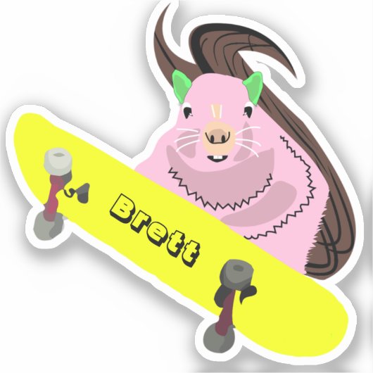 Sticker Naughty Squirrel #781 Brett Skateboard (Recto)