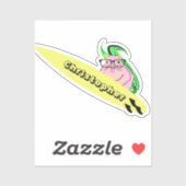 Sticker Naughty Squirrel #804 Surfing (Feuille)