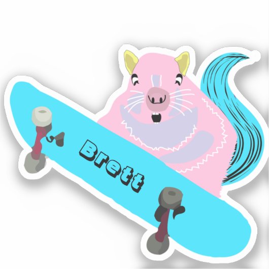 Sticker Naughty Squirrel #834 Brett Skateboard (Recto)