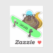 Sticker Naughty Squirrel #837 Brett Skateboard (Feuille)