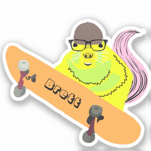 Sticker Naughty Squirrel #870 Brett Skateboard (Recto)