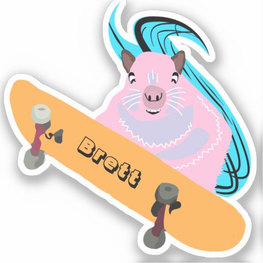 Sticker Naughty Squirrel #876 Brett Skateboard (Recto)