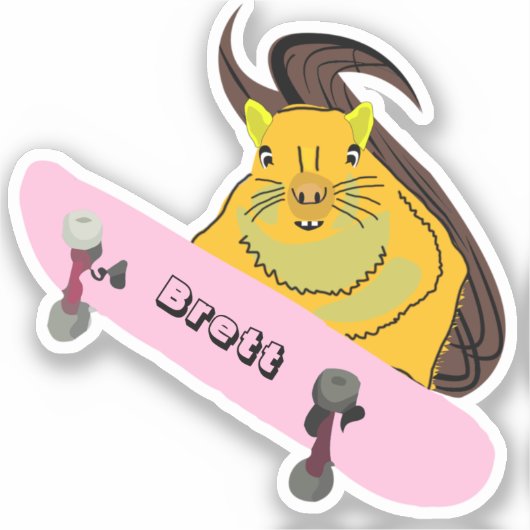 Sticker Naughty Squirrel #912 Brett Skateboard (Recto)