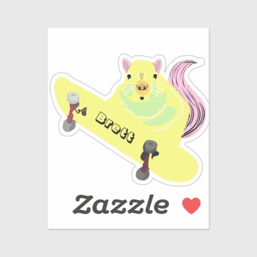 Sticker Naughty Squirrel #914 Brett Skateboard (Feuille)